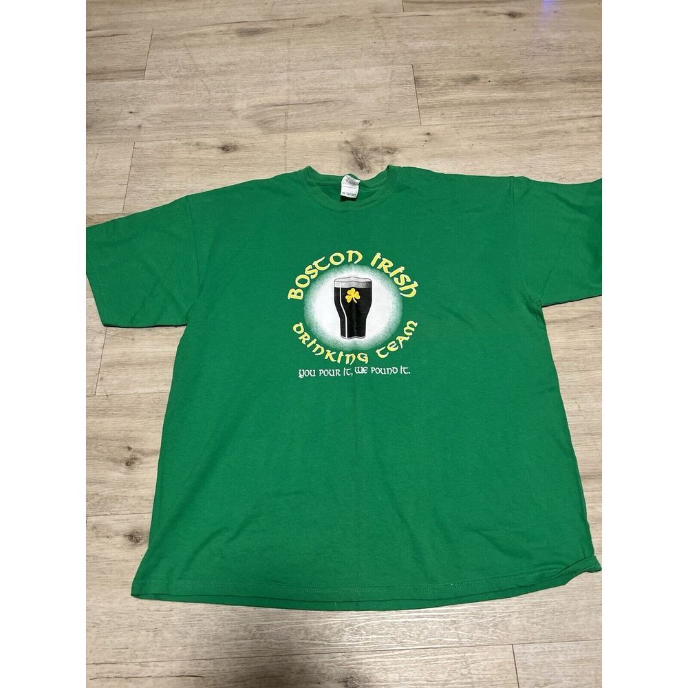 Boston Irish Drink Team Shirt Green‎ Size XXL Mens Dorchester South Boston